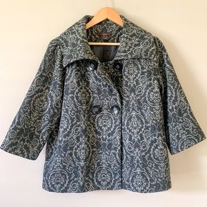 Luii (Anthropologie) Wool Damask Pea Coat